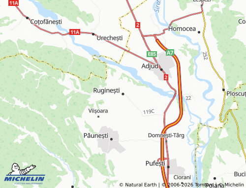 Mappa MICHELIN Ruginești - ViaMichelin