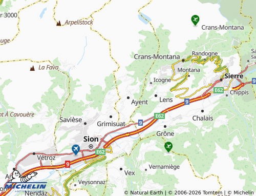 Mappa MICHELIN Ayent - ViaMichelin