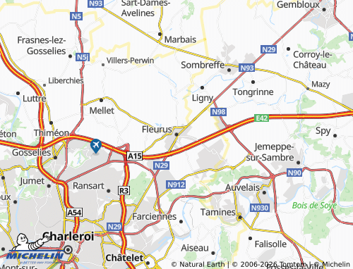 MICHELIN Fleurus map - ViaMichelin