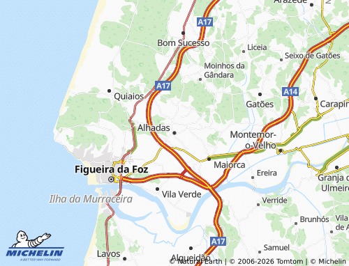 Mapa MICHELIN Alhadas - ViaMichelin