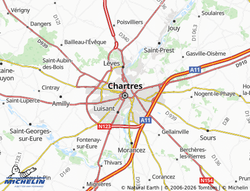 Mapa MICHELIN Chartres - ViaMichelin