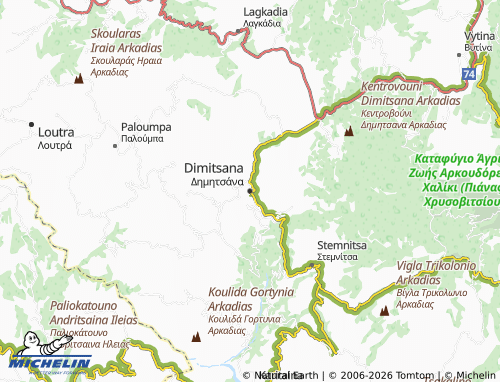 MICHELIN Dimitsana map - ViaMichelin