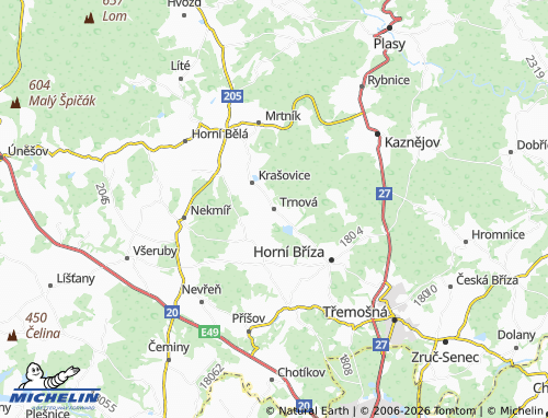 Carte MICHELIN Trnová - ViaMichelin