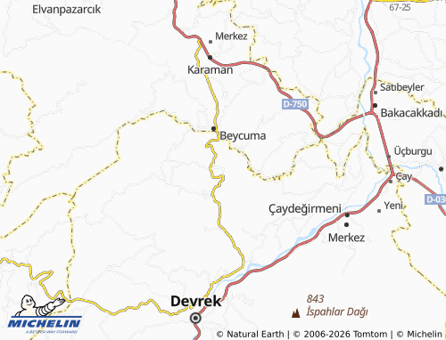 MICHELIN Bölücek map - ViaMichelin
