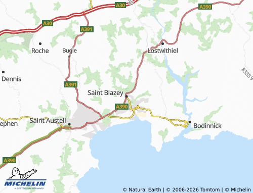 MICHELIN Saint Blazey map - ViaMichelin