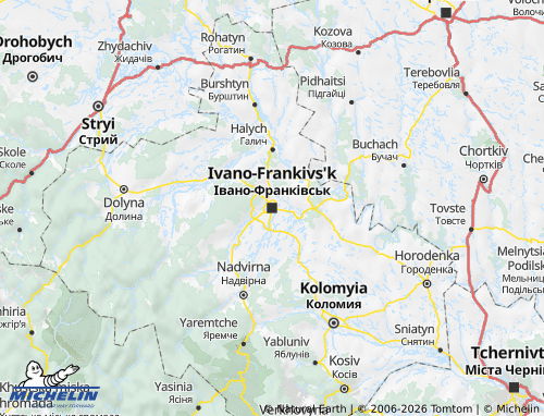MICHELIN Ivano-Frankivsk Oblast map - ViaMichelin