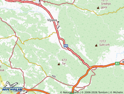 Kaart MICHELIN Podnanos - ViaMichelin