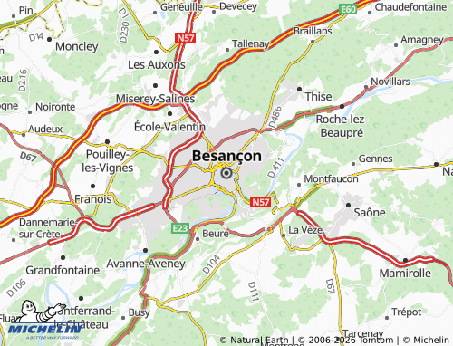 MICHELIN Besançon map - ViaMichelin