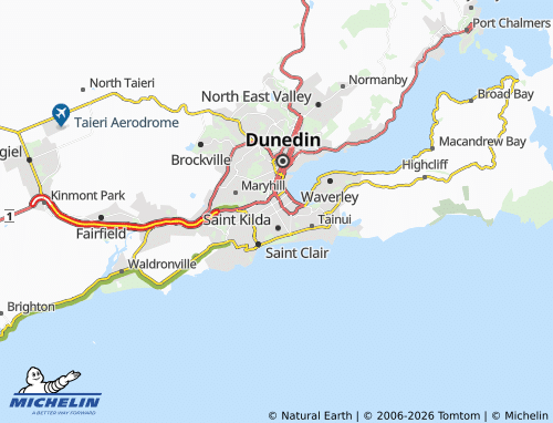 Mapa MICHELIN South Dunedin - ViaMichelin