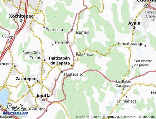 Kaart MICHELIN Temilpa Viejo - ViaMichelin