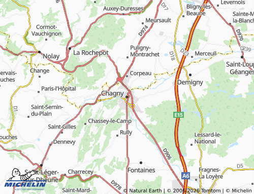 Carte MICHELIN Chagny - ViaMichelin
