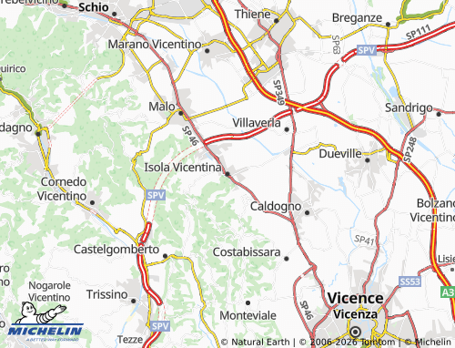 MICHELIN-Landkarte Isola Vicentina - ViaMichelin