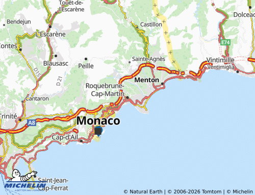 Mappa MICHELIN Roquebrune-Cap-Martin - ViaMichelin