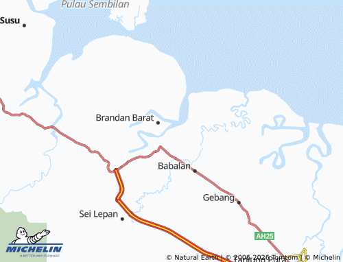 MICHELIN Sei Bilah map - ViaMichelin