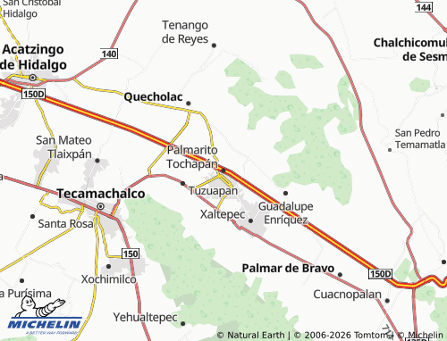 Mappa MICHELIN Palmarito Tochapán - ViaMichelin