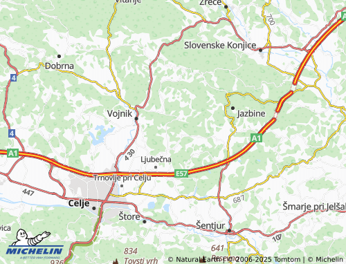 MICHELIN Gradišče pri Vojniku map - ViaMichelin