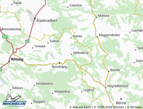 Mapa MICHELIN Kétbodony - ViaMichelin