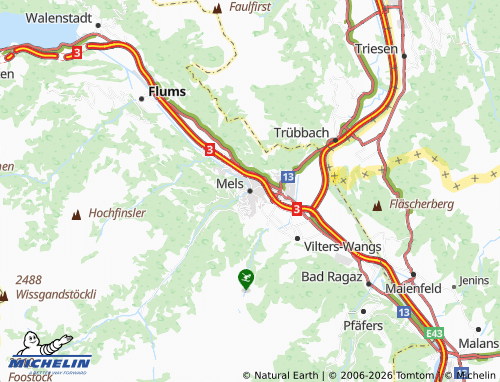 MICHELIN-Landkarte Mels - ViaMichelin