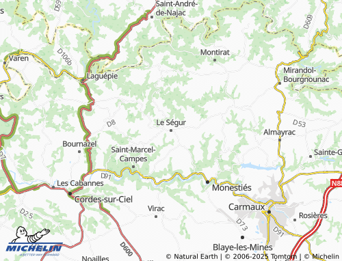 MICHELIN-Landkarte Le Ségur - ViaMichelin
