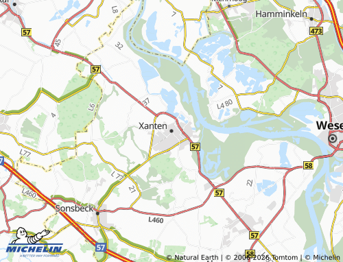 MICHELIN Xanten map - ViaMichelin