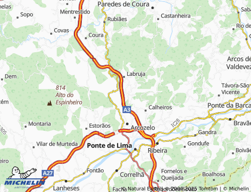 MICHELIN-Landkarte Paredes de Cepões - ViaMichelin