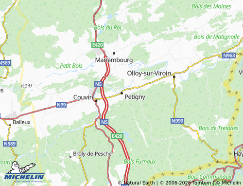 MICHELIN Petigny map - ViaMichelin