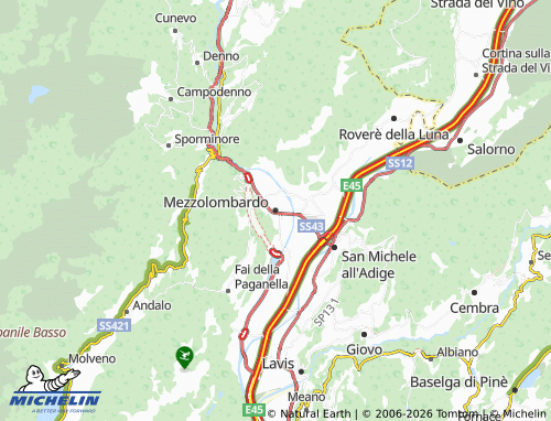 Mappa MICHELIN Mezzolombardo - ViaMichelin