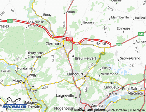 Mapa MICHELIN Breuil-le-Vert - ViaMichelin