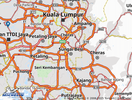 MICHELIN Kampung Malaysia Raya map - ViaMichelin