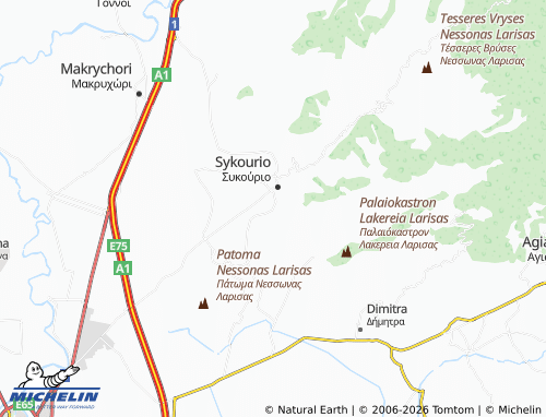 MICHELIN Ossa map - ViaMichelin