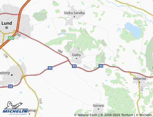 Mapa MICHELIN Dalby - ViaMichelin