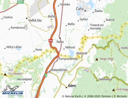 MICHELIN Milhosť map - ViaMichelin