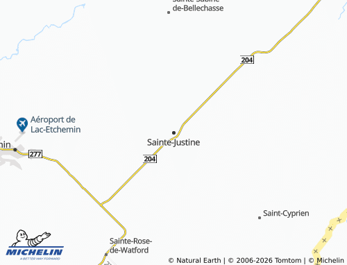 Kaart MICHELIN Sainte-Justine - ViaMichelin