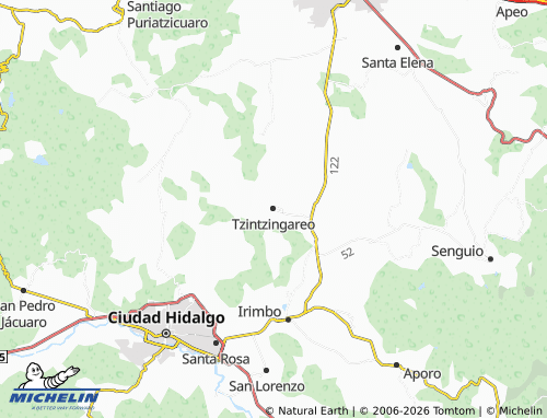 MICHELIN Tzintzingareo map - ViaMichelin