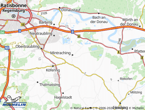MICHELIN Mintraching map - ViaMichelin