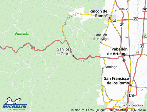 MICHELIN-Landkarte San José de Gracia - ViaMichelin