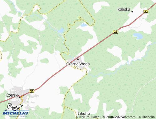 MICHELIN Czarna Woda map - ViaMichelin