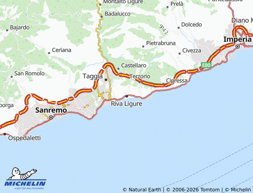MICHELIN Riva Ligure map - ViaMichelin