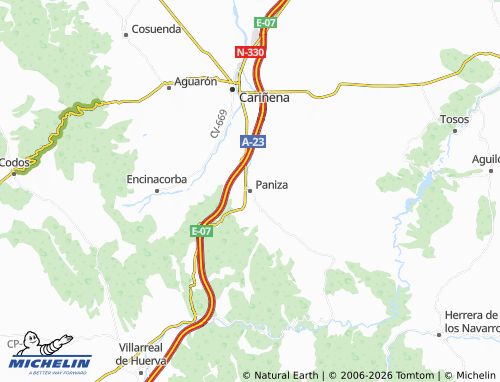 Mappa MICHELIN Paniza - ViaMichelin