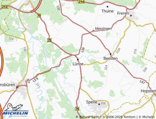 MICHELIN Lünne map - ViaMichelin