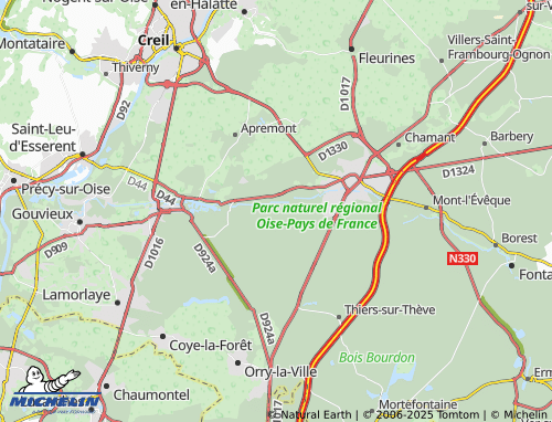 MICHELIN Avilly-Saint-Léonard map - ViaMichelin
