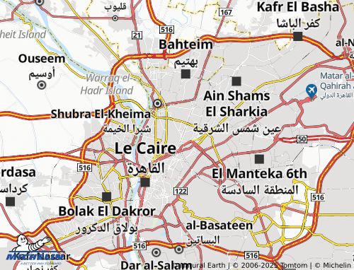 MICHELIN-Landkarte al-Zawiyah al-Hamra' al-Balad - ViaMichelin