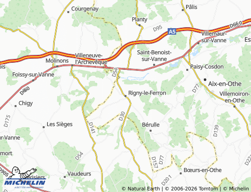 Mappa MICHELIN Rigny-le-Ferron - ViaMichelin
