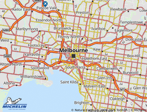 MICHELIN-Landkarte Melbourne - ViaMichelin