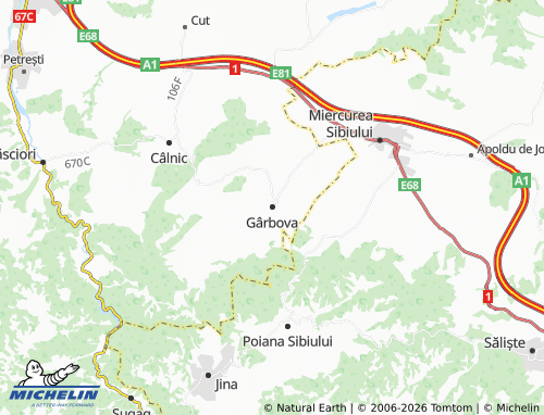 MICHELIN Gârbova map - ViaMichelin