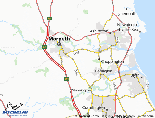 Carte MICHELIN Hepscott - ViaMichelin
