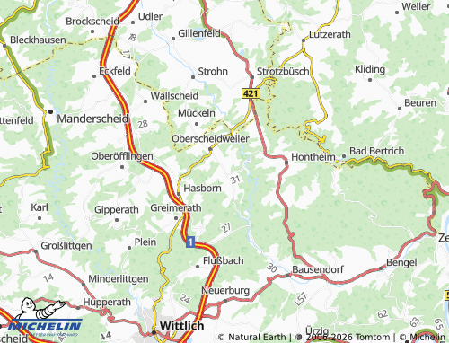 MICHELIN Niederscheidweiler map - ViaMichelin