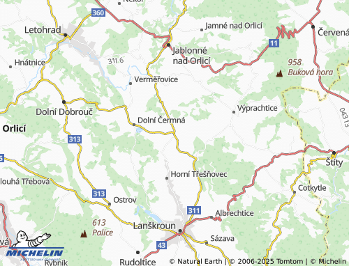 MICHELIN Horní Čermná map - ViaMichelin