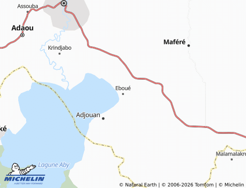 MICHELIN Eboué map - ViaMichelin