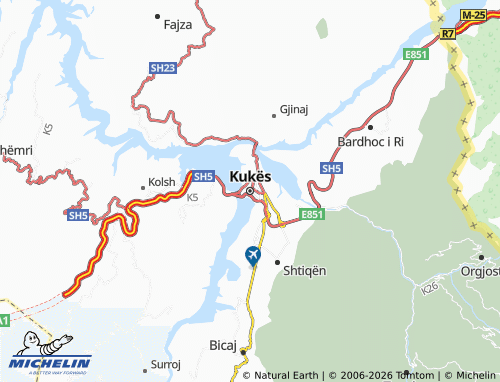 Mapa MICHELIN Kukes - ViaMichelin